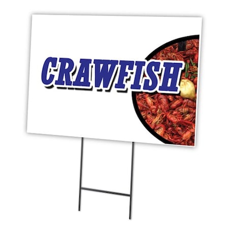 Signmission Crawfish Yard Sign & Stake outdoor plastic coroplast window, C-1216-DS-Crawfish C-1216-DS-Crawfish